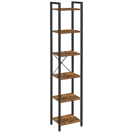 6 Tier Corner Bookshelf Organizer Space Saving for Living Room Bedroom Study Use