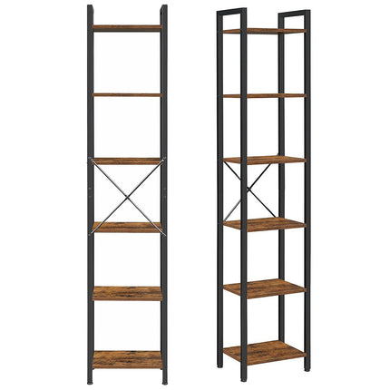 6 Tier Corner Bookshelf Organizer Space Saving for Living Room Bedroom Study Use