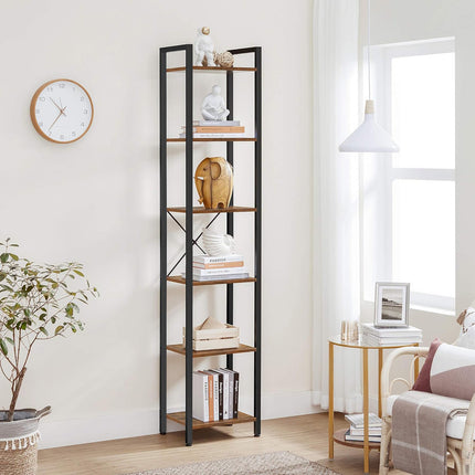 6 Tier Corner Bookshelf Organizer Space Saving for Living Room Bedroom Study Use