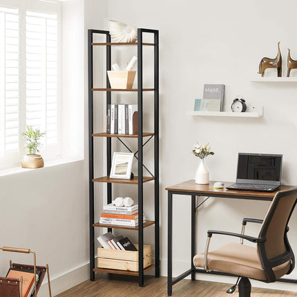 6 Tier Corner Bookshelf Organizer Space Saving for Living Room Bedroom Study Use