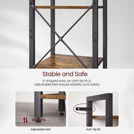 6 Tier Corner Bookshelf Organizer Space Saving for Living Room Bedroom Study Use