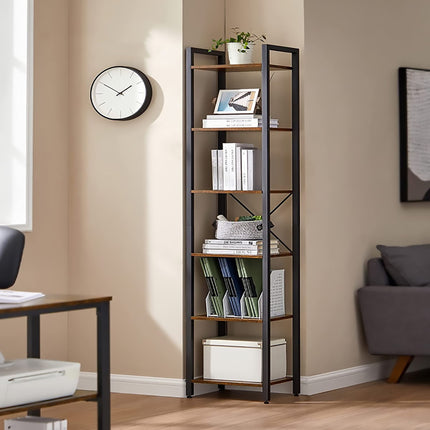 6 Tier Corner Bookshelf Organizer Space Saving for Living Room Bedroom Study Use