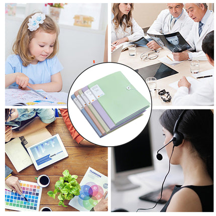 5PCS A4 Folder 30 Clear Pockets Document File Organizer for Office School Use