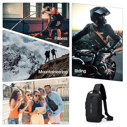 Multi-functional Combination Lock Chest Bag with USB Charging Port