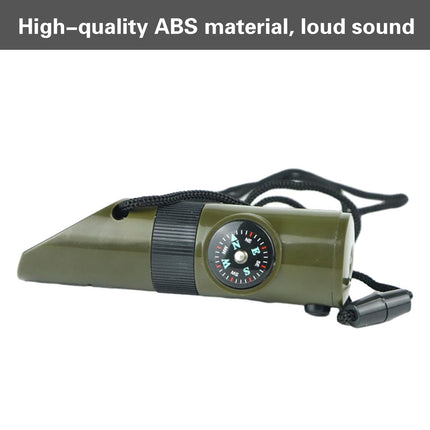 2PCS Outdoor 7 in 1 Multifunctional Emergency Whistle for Camping Hiking Use