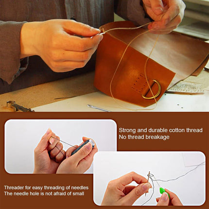 Hand Sewing Kit Canvas Leather Craft 31 or 37PCS Big Eye Needles Cotton Thread