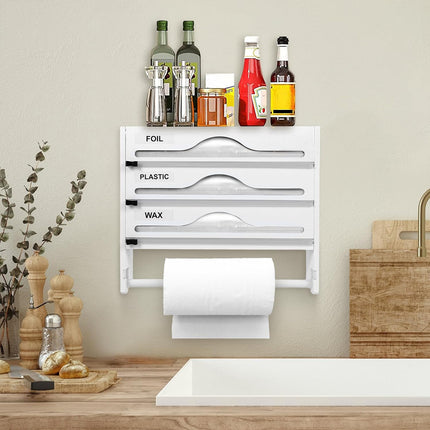 Multi-Function Cling Film Cutter Dispenser Box for Cling Film Kitchen Paper Use