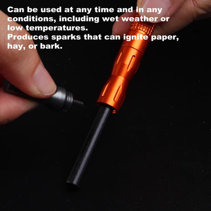 Flint Rod Fire Starter Emergency Survival Tool Weather Resistant Quick Ignition