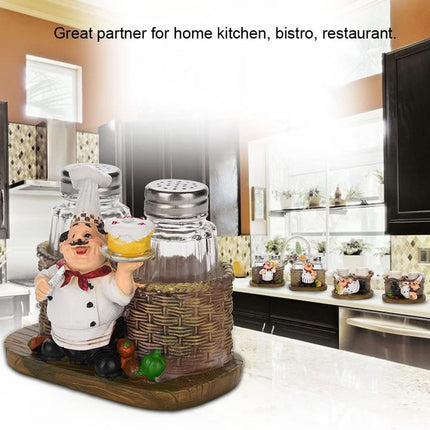 Chef Pepper Bottle Resin Handicraft Ornament Kitchen Decor Miniature Figurine