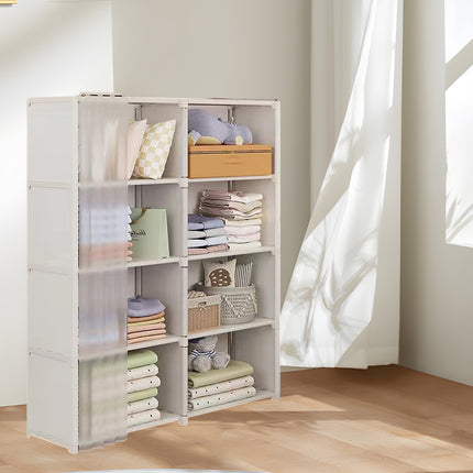 Multi-Layer Floor Standing Home Bookshelf Storage Rack Clothes Cabinet