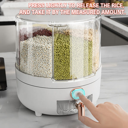 Rotating Grain Dispenser Container 360 Spin PP Multi Compartment 25 x 23.5cm