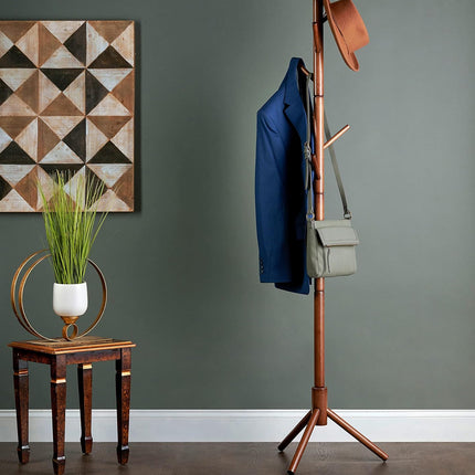 Coat Rack Hat Bag Stand Tree Clothes Hanger Umbrella Holder 8 Hooks Organizers
