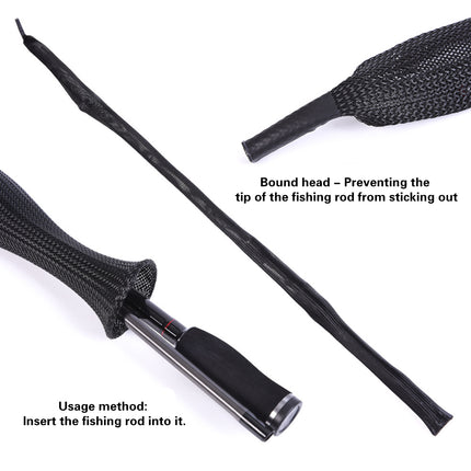 4PCS Retractable Fishing Rod Protector Mesh Tube Durable Lightweight 35x170mm