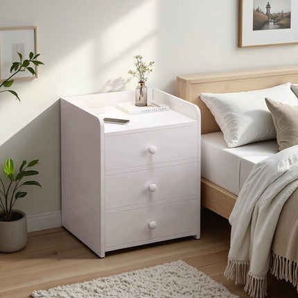 3 Drawer Bedroom Bedside Storage Cabinet Standard Space Saving Sturdy Durable