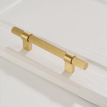 5 Sizes Brass Solid Handles Knurled Vertical Pulls for Cabinet Drawer Wardrobe