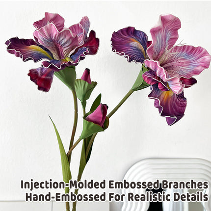 6PCS Artificial Iris Flowers PU Material Durable for Home Wedding Party Decor