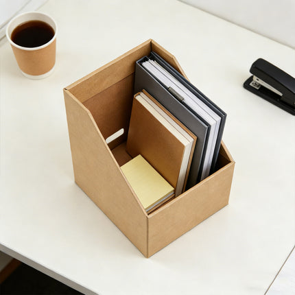 6PCS Kraft Paper Desktop Storage Box for Document Organization Office Supplies