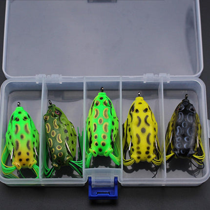 5pcs Soft Frog Lure Set Fishing Bait Frog Fake Lures for Bass Fishing Tackle