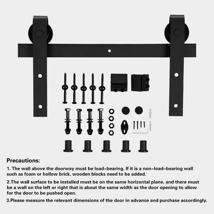 Sliding Door Track Kit with Carbon Steel Rail and Nylon Pulleys