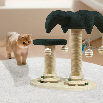 Cat Scratching Post Toy Turntable Climbing Frame Board Interactive Furniture