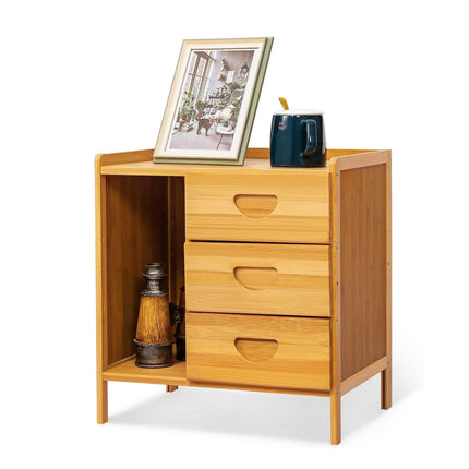Drawer Bedroom Nightstand With Drawer Large Storage Stable Structure SpaceSaving
