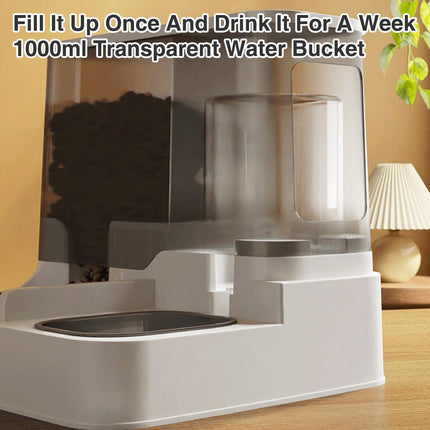 Automatic Cat Feeder Water Dispenser All in One Plastic Bowl for Cats and Dogs