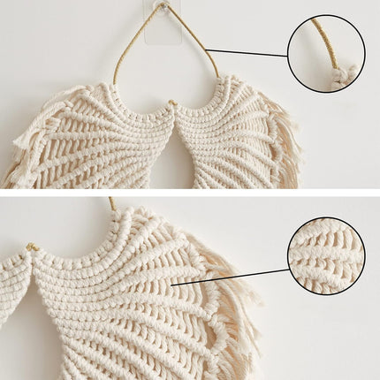 Angel Wings Woven Wall Tapestry Cotton Rope Home Decoration Living Room Art