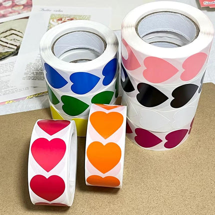 8 Rolls Heart Stickers 500PCS Per Roll Self Adhesive Label Love Sealing Sticker