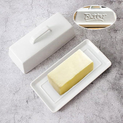 Large Capacity Sealed Ceramic Butter Tank Universal Model With Lid Storage Box