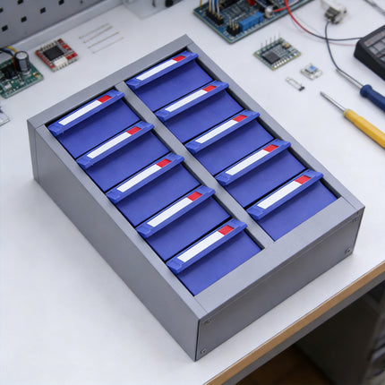 10-Compartment Drawer Type Parts Cabinet Space Saving Organizer Wear-Resistant