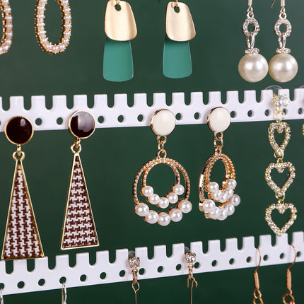 Jewelry Display Stand With Wooden Base Detachable Rack For Earrings Necklace