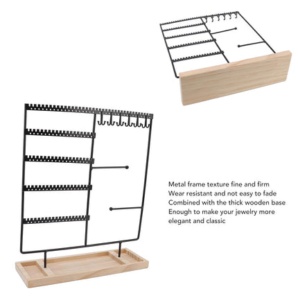 Jewelry Display Stand With Wooden Base Detachable Rack For Earrings Necklace