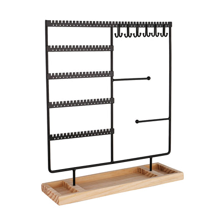Jewelry Display Stand With Wooden Base Detachable Rack For Earrings Necklace