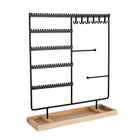 Jewelry Display Stand With Wooden Base Detachable Rack For Earrings Necklace