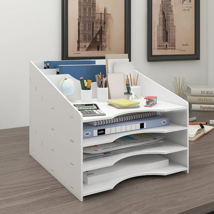 Desktop File Organizer Rack 3 Style Space Saving Stable for Office Desk Storage