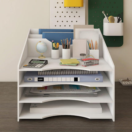 Desktop File Organizer Rack 3 Style Space Saving Stable for Office Desk Storage
