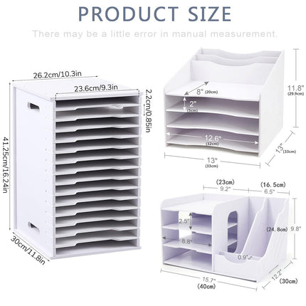 Desktop File Organizer Rack 3 Style Space Saving Stable for Office Desk Storage