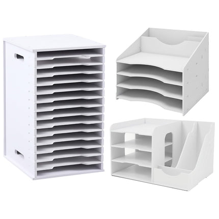 Desktop File Organizer Rack 3 Style Space Saving Stable for Office Desk Storage