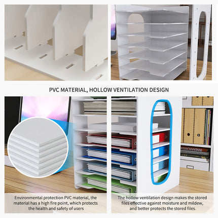 Desktop File Organizer Rack 3 Style Space Saving Stable for Office Desk Storage