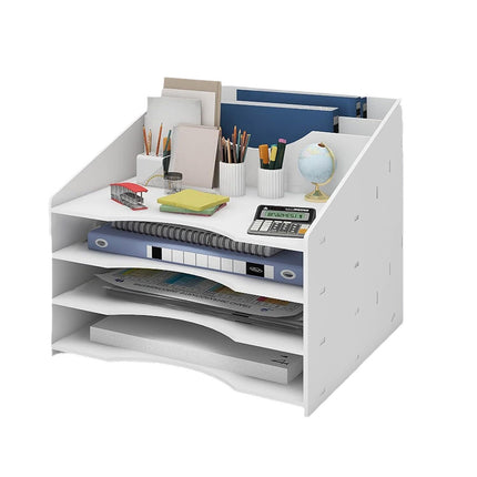 Desktop File Organizer Rack 3 Style Space Saving Stable for Office Desk Storage
