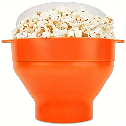 High Temperature Resistant Silicone Popcorn Bucket Collapsible Bowl with Handle