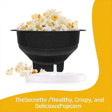 High Temperature Resistant Silicone Popcorn Bucket Collapsible Bowl with Handle