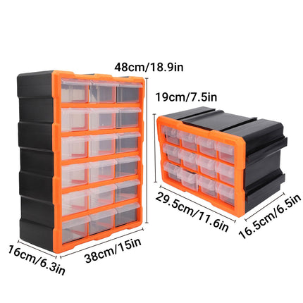 Tool Storage Bin Parts Organizer Drawers Cabinet Box Chest Plastic With Dividers