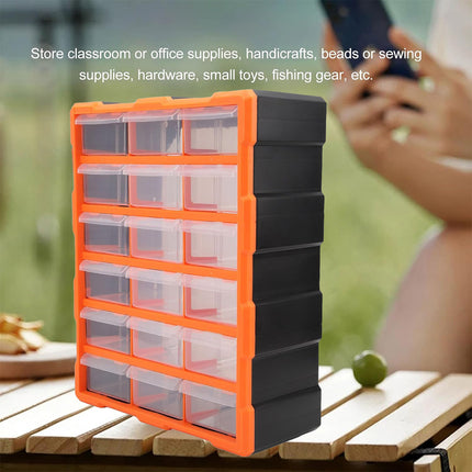 Tool Storage Bin Parts Organizer Drawers Cabinet Box Chest Plastic With Dividers