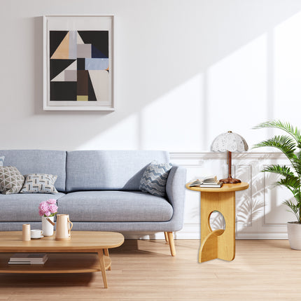Wooden Round Side Table Sofa Corner Table Simple Family Living Room End Table