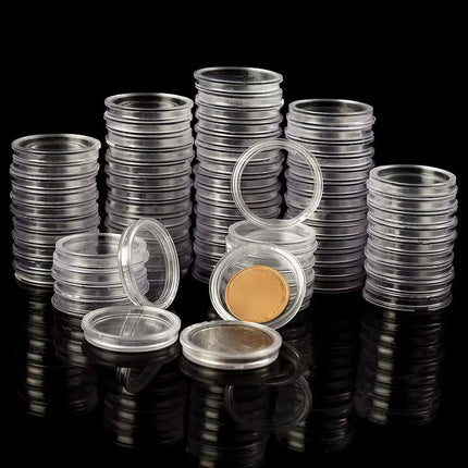 100pcs 40mm Coin Box Round Storage Case Commemorative Coin Protection Container