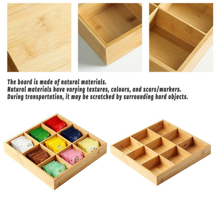 Bamboo Wood 9 Grid Food Plate Serving Tray for Hotel BBQ Hot Pot Home Party