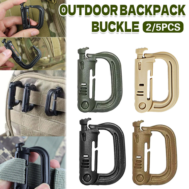 2/5pcs Outdoor D-ring Buckle for Backpack Mountaineering Hiking Camping Clip