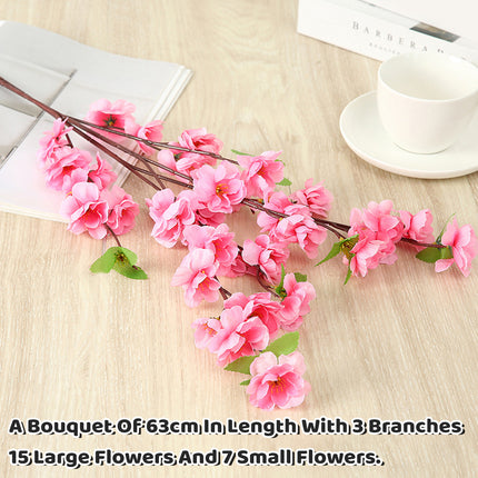 10PCS Artificial Peach Blossom Branches Realistic Pink Flower for Wedding Party