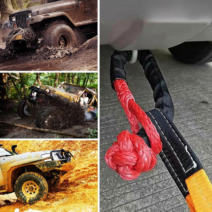 Vehicle Towing Rope Set 2PCS Heavy Duty Tow Strap Car Road Rescue Pull Cable